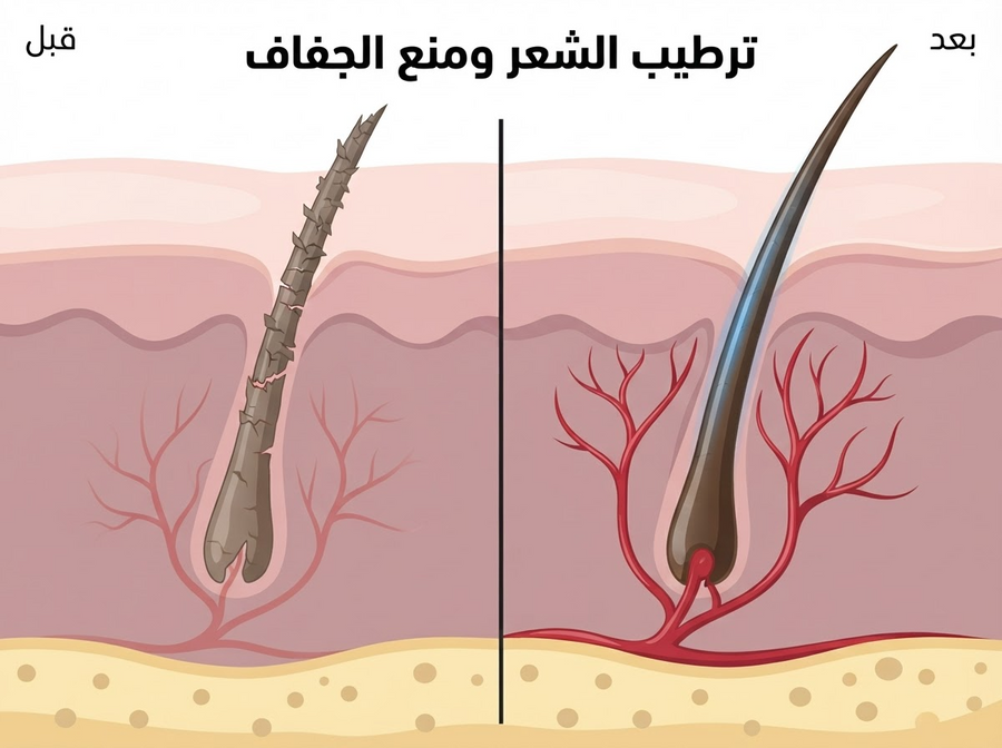 ترطيب الشعر ومنع الجفاف